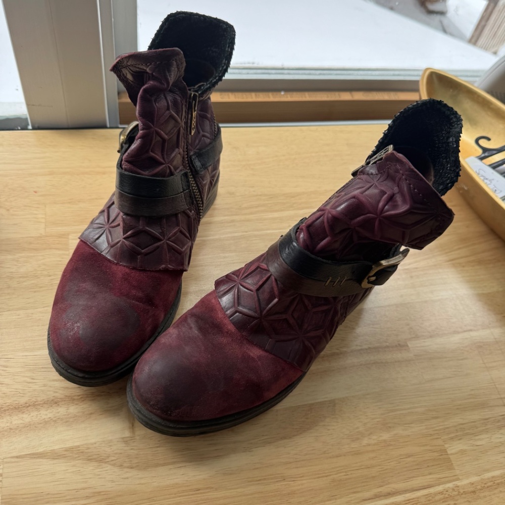 A.S.98 Italian Burgundy Leather Boots - Picture 4 of 7